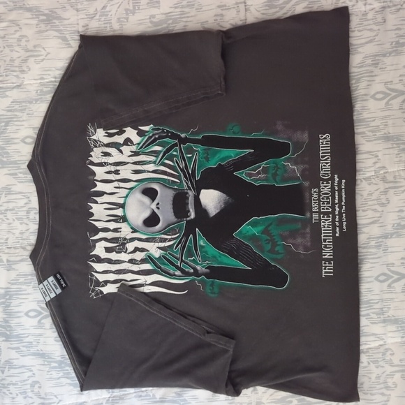 Jack Skellington Gray Metal 2 Nightmare Before Christmas Cotton Crop Tee XL NWT - Picture 6 of 6